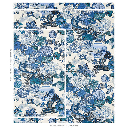 SCHUMACHER  EXUBERANT PRINTS CHIANG MAI DRAGON PRINTS PRINTS CHINA BLUE   - 173272