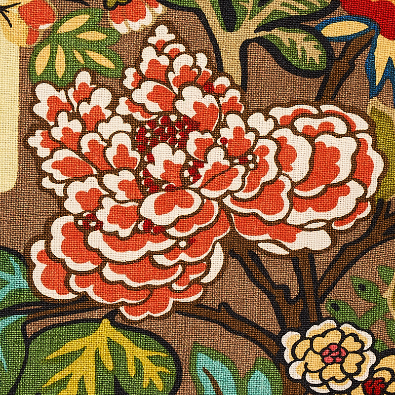 SCHUMACHER FABRIC  PRINT HAPPY CHIANG MAI DRAGON   MOCHA   - 173274