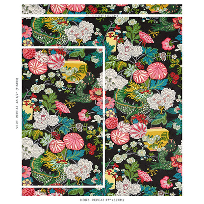 SCHUMACHER FABRIC  PRINT HAPPY CHIANG MAI DRAGON   EBONY   - 173275