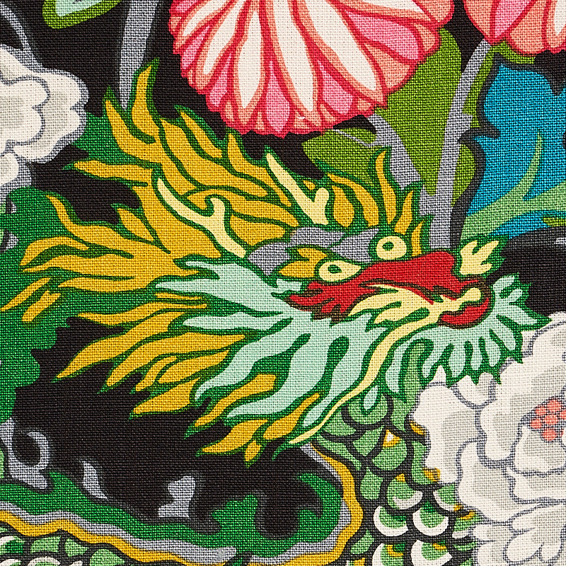 SCHUMACHER FABRIC  PRINT HAPPY CHIANG MAI DRAGON   EBONY   - 173275