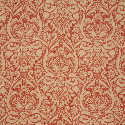 SCHUMACHER  SCHUMACHER PRINTS VALENCAY DAMASK SHEERS & CASEMENTS,EMBROIDERIES SHEERS & CASEMENTS,EMBROIDERIES TERRACOTTA   - 173342