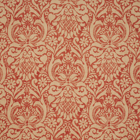 SCHUMACHER  SCHUMACHER PRINTS VALENCAY DAMASK SHEERS & CASEMENTS,EMBROIDERIES SHEERS & CASEMENTS,EMBROIDERIES TERRACOTTA   - 173342