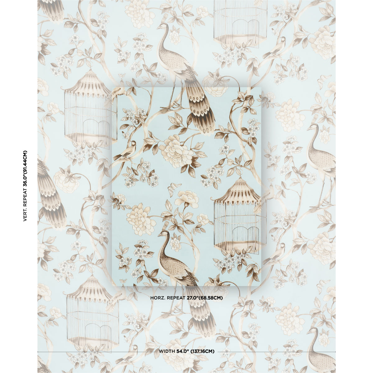 SCHUMACHER  SCHUMACHER CLASSICS OISEAUX ET FLEURS PRINTS PRINTS MINERAL   - 173440