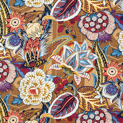 SCHUMACHER FABRIC  SCHUMACHER FABRIC CLASSICS ZANZIBAR LINEN PRINT   CERULEAN   - 173520