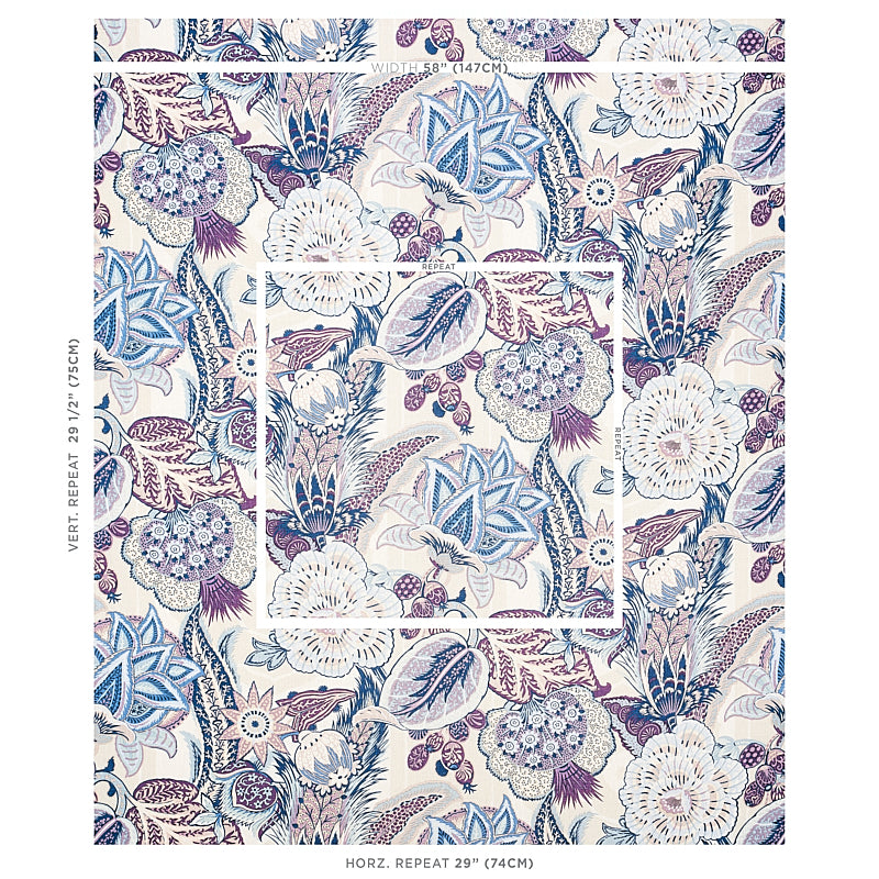 SCHUMACHER  SCHUMACHER CLASSICS ZANZIBAR LINEN PRINT PRINTS PRINTS HYACINTH   - 173523