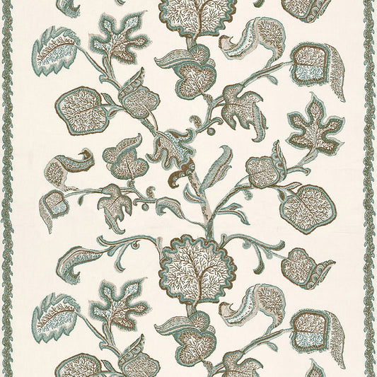 SCHUMACHER  PERENNIAL FAVORITES PALAMPORE BLOCK PRINT PRINTS PRINTS TEAL   - 173612