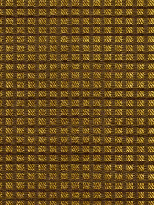 Brown and gold woven upholstery fabric with a shiny square pattern; ideal for furniture upholstery or drapery.