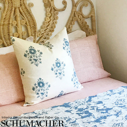 SCHUMACHER FABRIC  COUNTRY CHIC BEATRICE BOUQUET   INDIGO   - 173762