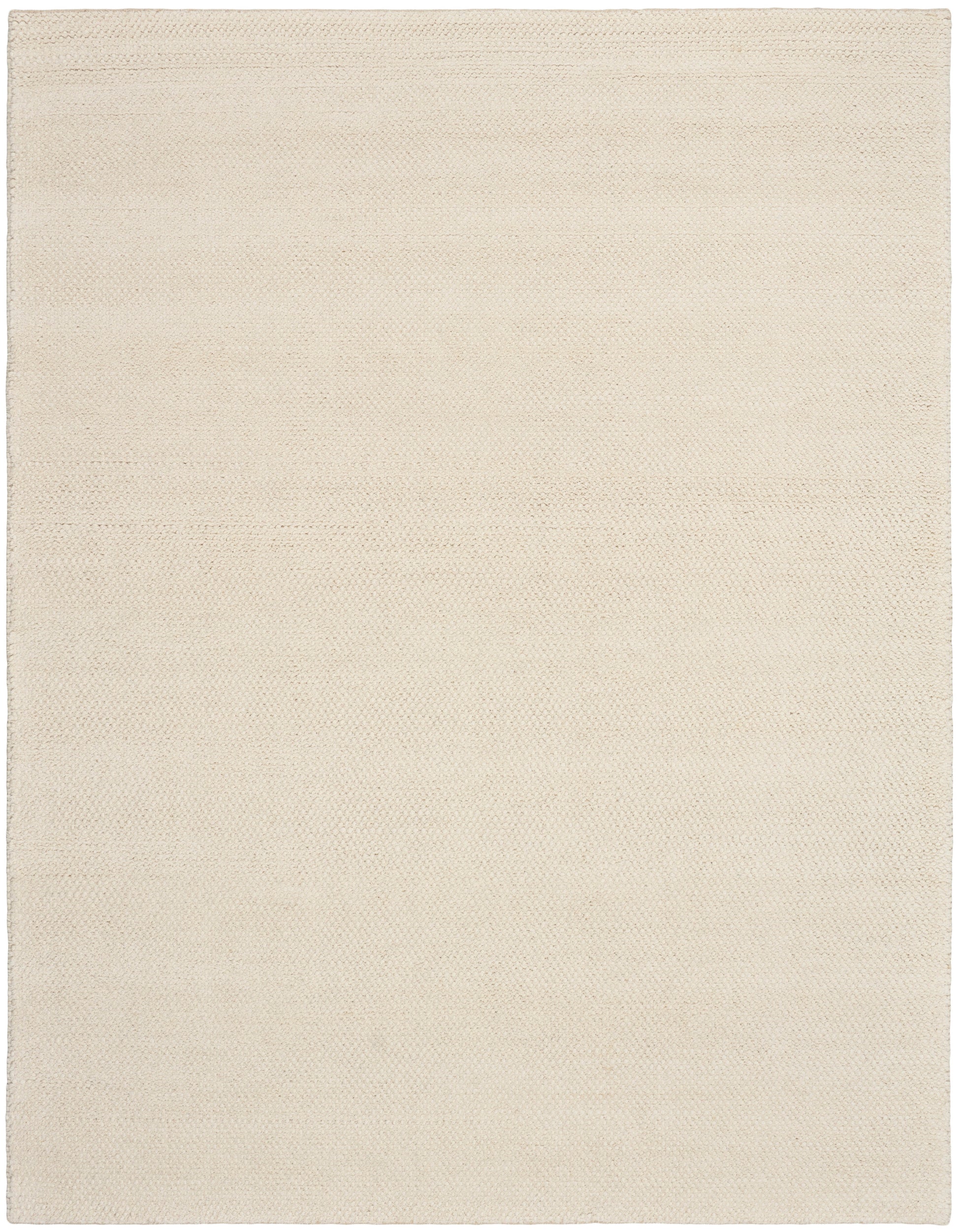 Cream woven rug, rectangular natural-fiber texture; neutral floor decor for living spaces.