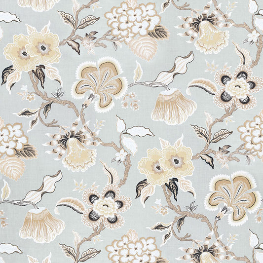SCHUMACHER FABRIC  CELERIE KEMBLE HOTHOUSE FLOWERS   MINERAL   - 174030