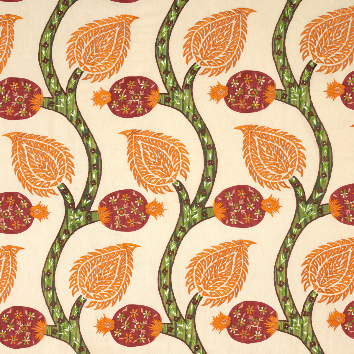 SCHUMACHER  PERENNIAL FAVORITES Nurata Embroidery EMBROIDERIES EMBROIDERIES CORAL   - 174180