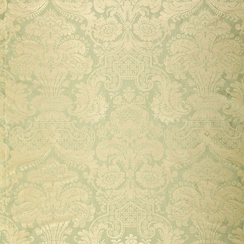 SCHUMACHER  CLASSIC PRINTS PADOVA DAMASK PRINT PRINTS,SILKS & SATIN PRINTS,SILKS & SATIN SEA GLASS   - 174420
