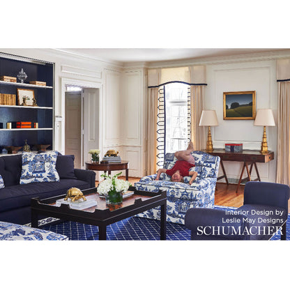 SCHUMACHER FABRIC  PRINT HAPPY NANJING   PORCELAIN   - 174431