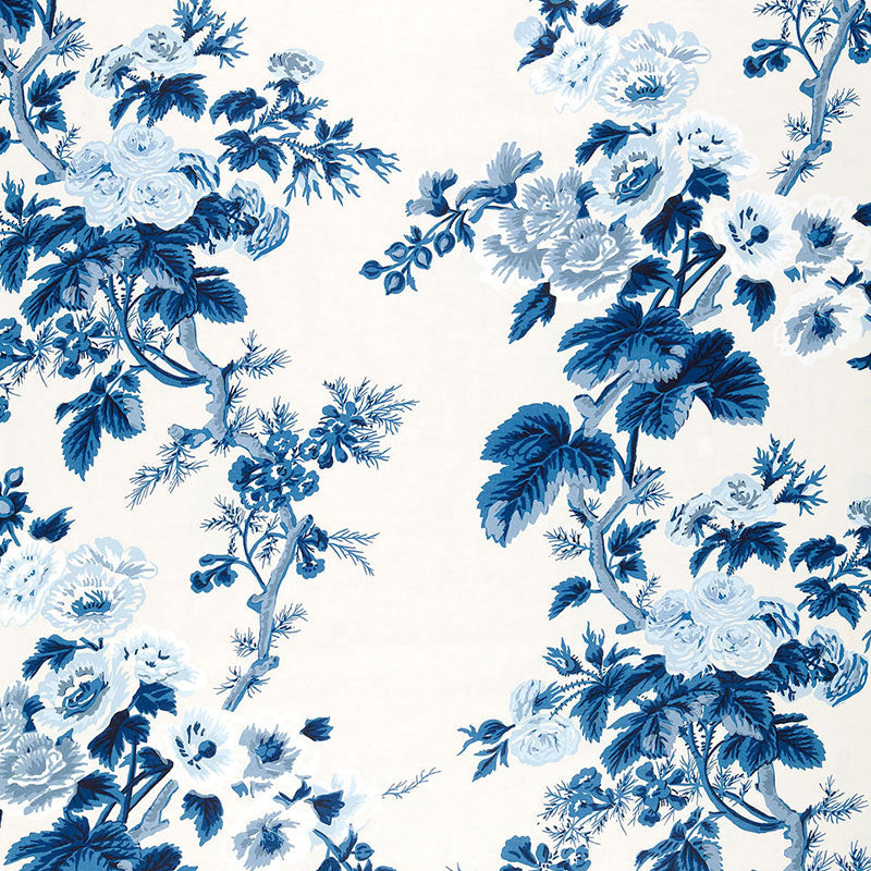 SCHUMACHER FABRIC  SCHUMACHER FABRIC CLASSICS PYNE HOLLYHOCK   INDIGO   - 174452