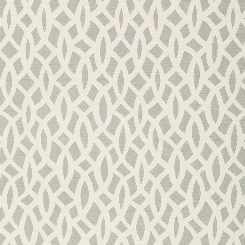 Cream wallpaper with an interlocking pale gray loop motif for a contemporary geometric wall finish.