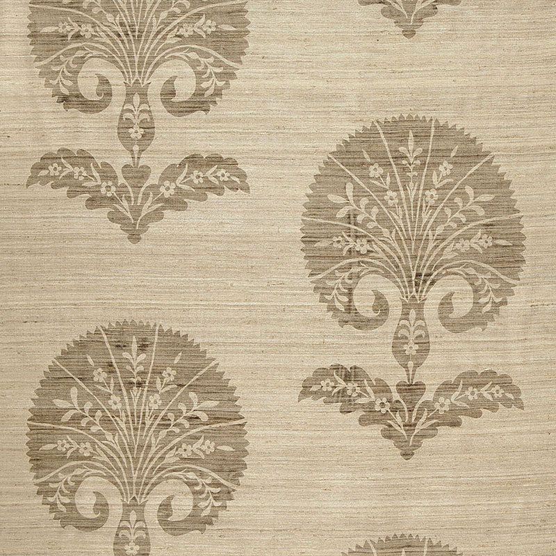 SCHUMACHER  AU NATUREL OTTOMAN FLOWER   Putty   - 174650