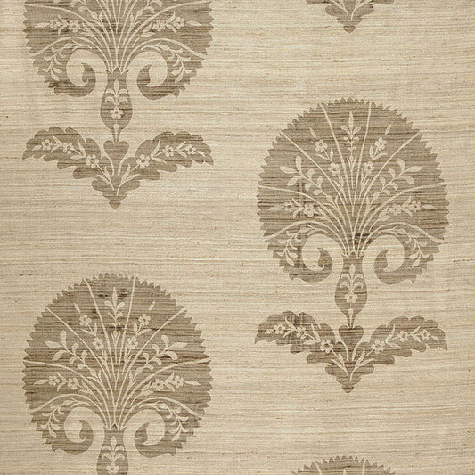 SCHUMACHER  AU NATUREL OTTOMAN FLOWER   Putty   - 174650