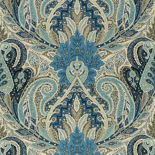 SCHUMACHER  OTTOMAN CHIC CAMBAY PAISLEY PRINT PRINTS PRINTS AZURE   - 174883