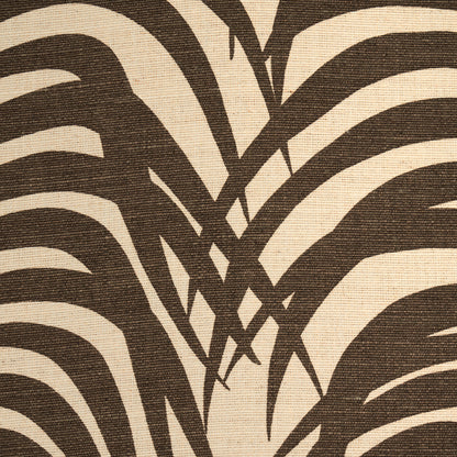 Brown and cream zebra and palm-print fabric texture for upholstery or decor.