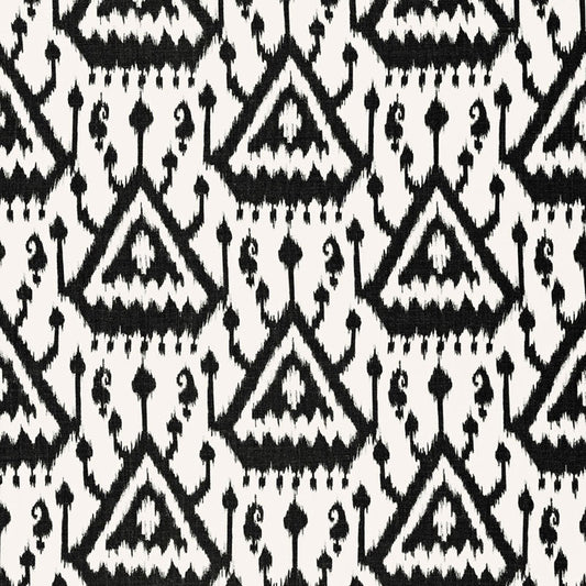 SCHUMACHER  PRINT HAPPY VIENTIANE IKAT PRINTS PRINTS EBONY   - 175021