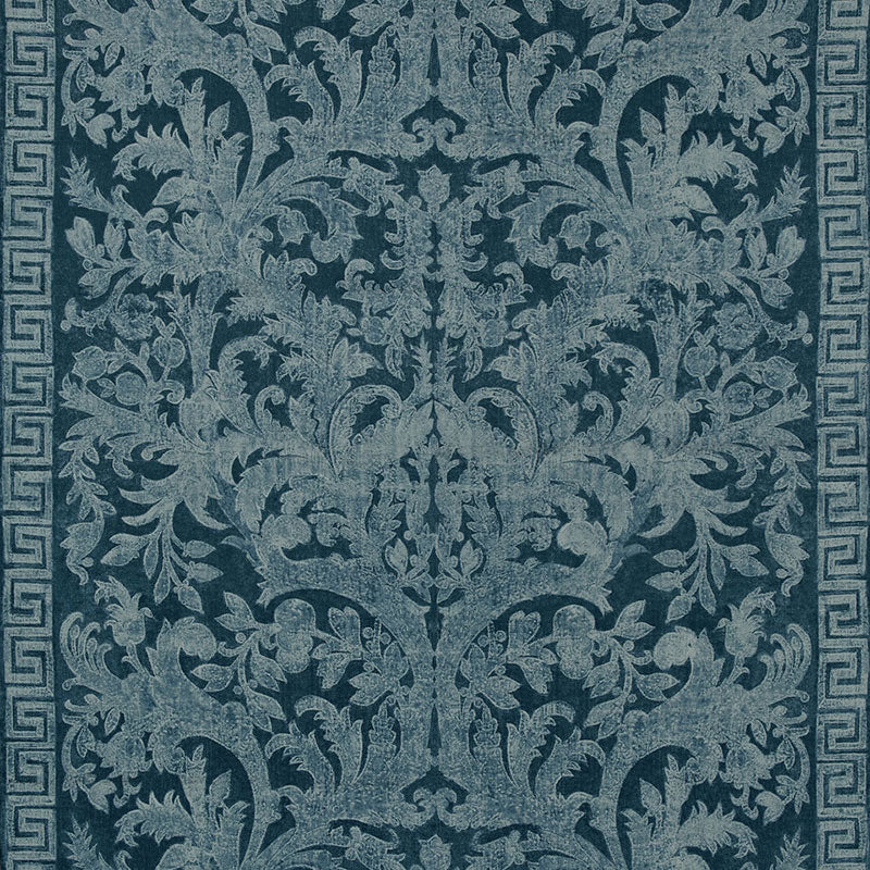 SCHUMACHER  CUT & PATTERNED VELVETS CARLOTTA VELVET DAMASK VELVETS VELVETS INDIGO   - 175111