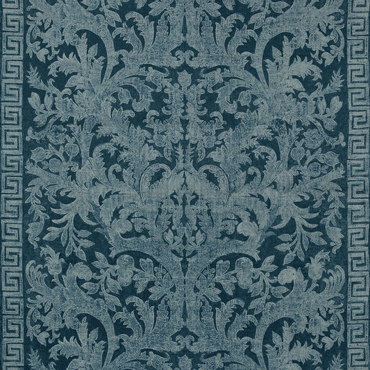 SCHUMACHER  CUT & PATTERNED VELVETS CARLOTTA VELVET DAMASK VELVETS VELVETS INDIGO   - 175111