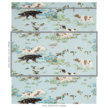SCHUMACHER FABRIC  FLIGHT OF FANCY POINTERS   SKY   - 175161