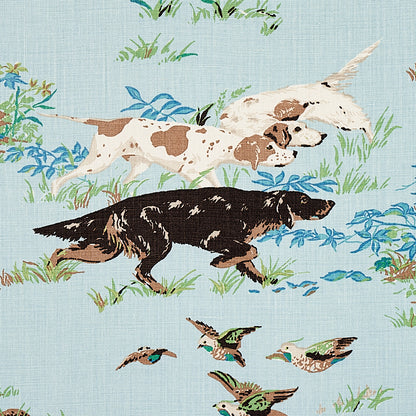 SCHUMACHER FABRIC  FLIGHT OF FANCY POINTERS   SKY   - 175161