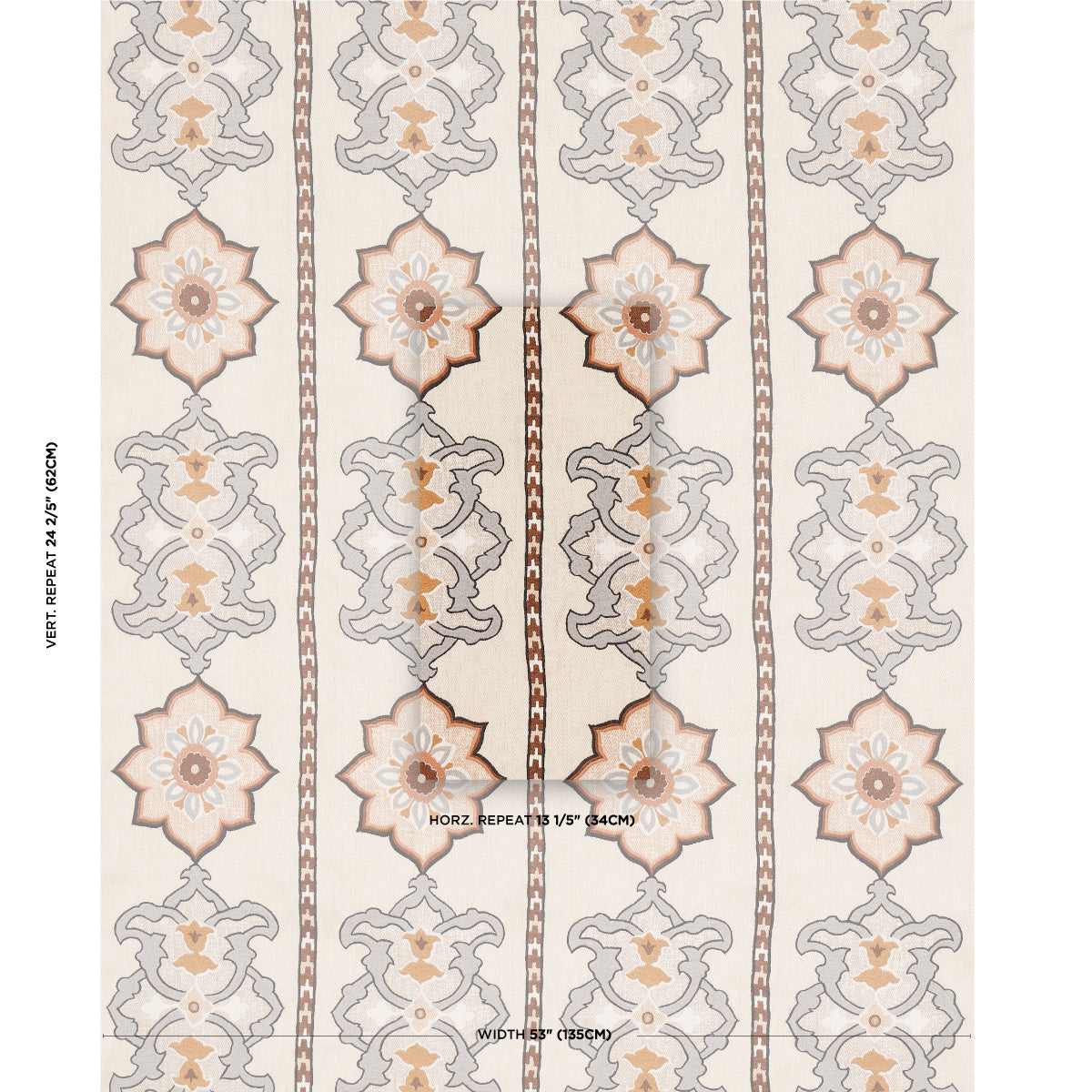 SCHUMACHER  BOHEMIA TEMARA HAND EMBROIDERED PRINT PRINTS,EMBROIDERIES PRINTS,EMBROIDERIES NATURAL   - 175182