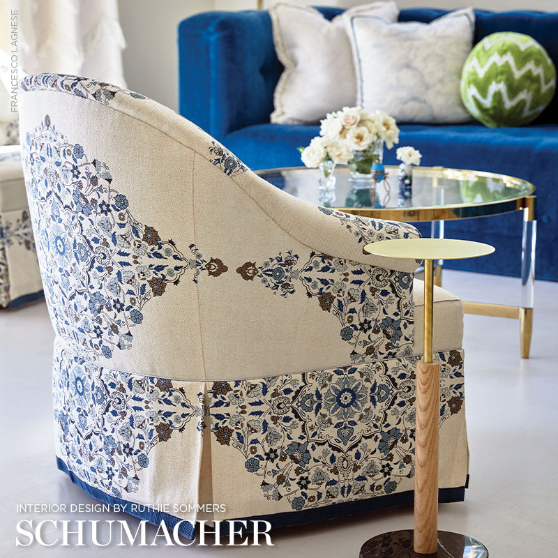 SCHUMACHER  AU NATUREL 2 MEHNDI LINEN PRINT PRINTS PRINTS INDIGO   - 175321