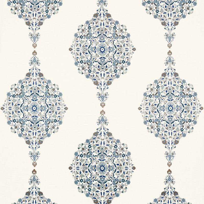 SCHUMACHER  AU NATUREL 2 MEHNDI LINEN PRINT PRINTS PRINTS INDIGO   - 175321