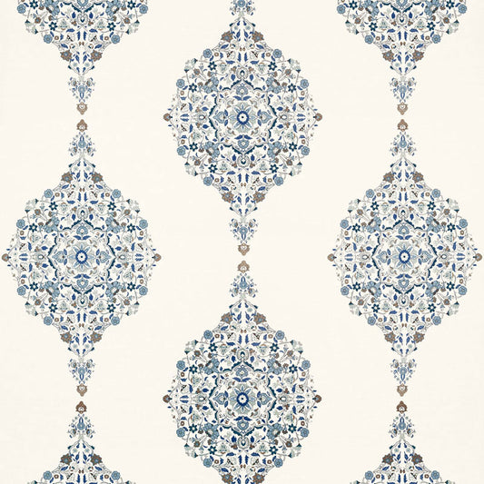 SCHUMACHER  AU NATUREL 2 MEHNDI LINEN PRINT PRINTS PRINTS INDIGO   - 175321