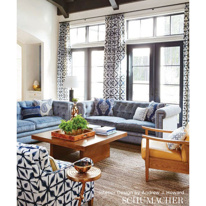 SCHUMACHER  AU NATUREL ANDROMEDA LINEN PRINTS PRINTS INDIGO   - 175380