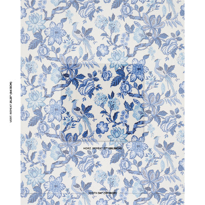 SCHUMACHER FABRIC  TIMOTHY CORRIGAN HUNTINGTON GARDENS   BLEU MARINE   - 175560