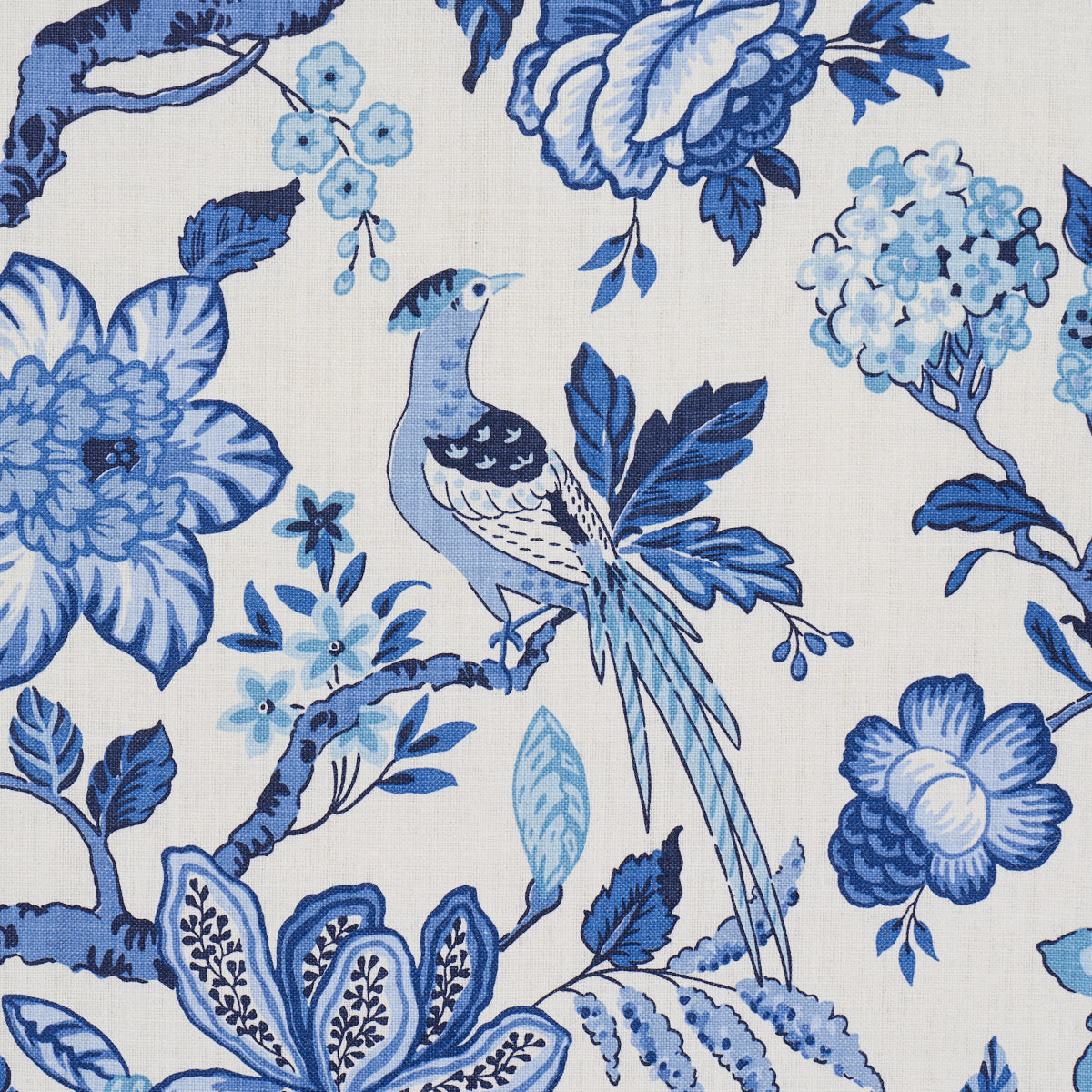 SCHUMACHER FABRIC  TIMOTHY CORRIGAN HUNTINGTON GARDENS   BLEU MARINE   - 175560