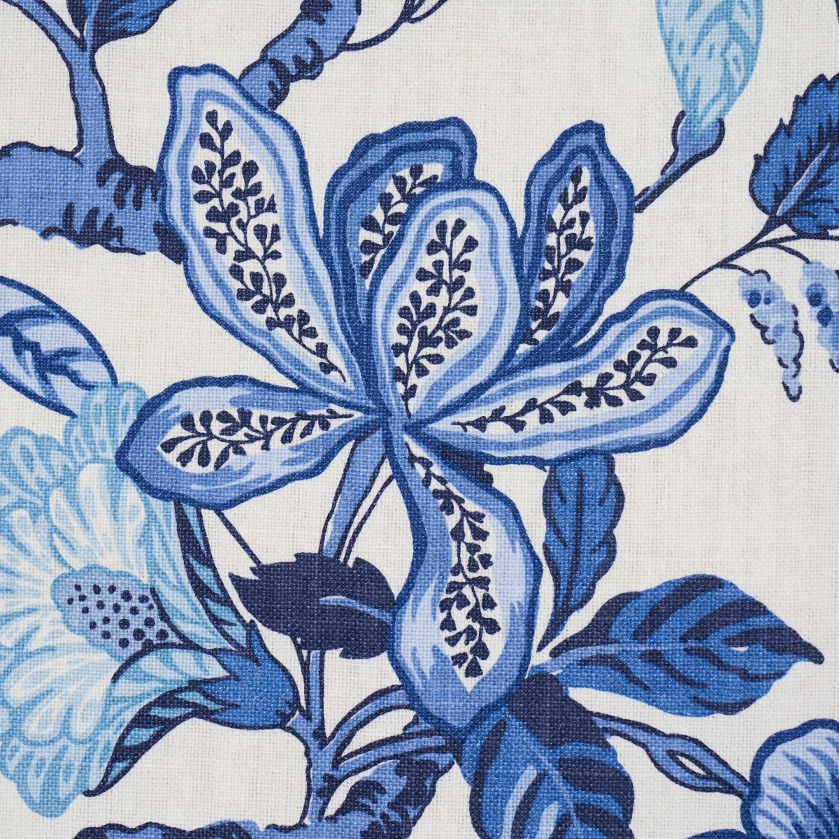 SCHUMACHER FABRIC  TIMOTHY CORRIGAN HUNTINGTON GARDENS   BLEU MARINE   - 175560