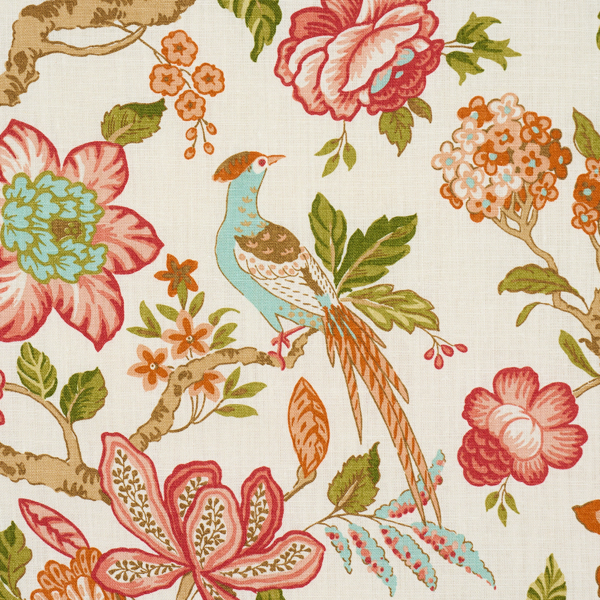 SCHUMACHER FABRIC  TIMOTHY CORRIGAN HUNTINGTON GARDENS   CORAL   - 175561