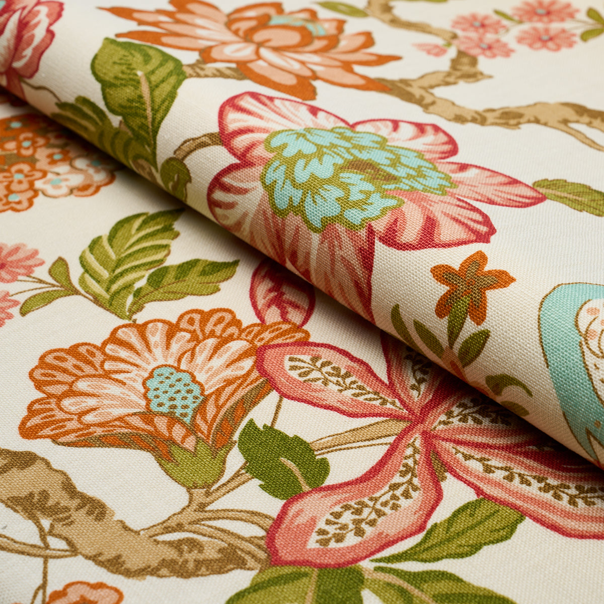 SCHUMACHER FABRIC  TIMOTHY CORRIGAN HUNTINGTON GARDENS   CORAL   - 175561