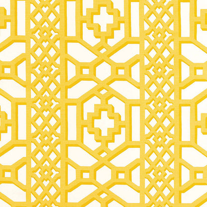 SCHUMACHER  125TH ANNIVERSARY ZANZIBAR TRELLIS CHINTZ   Canary   - 175730
