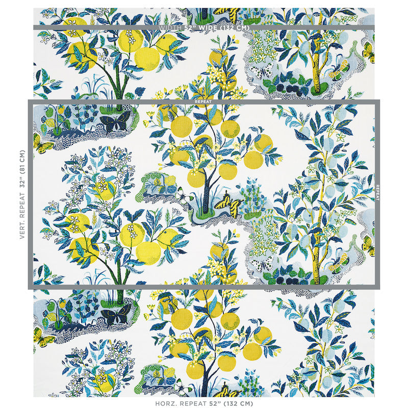 SCHUMACHER FABRIC  GOOD VIBRATIONS CITRUS GARDEN   POOL   - 175761