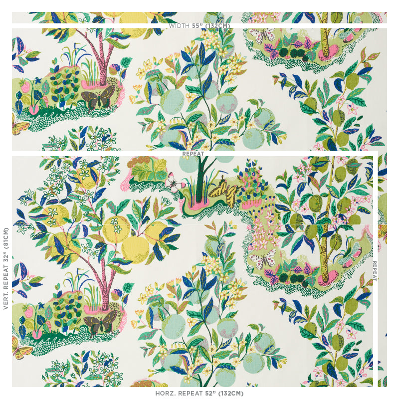 SCHUMACHER FABRIC  SCHUMACHER FABRIC CLASSICS CITRUS GARDEN   LIME   - 175762