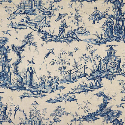 SCHUMACHER FABRIC  SCHUMACHER FABRIC CLASSICS SHENGYOU TOILE   INDIGO   - 175800