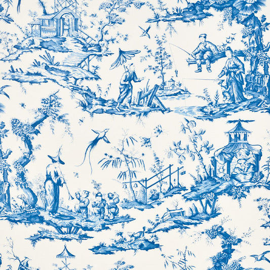 SCHUMACHER  REVISIT OF POPULAR PATTERNS SHENGYOU TOILE PRINTS PRINTS BLUE   - 175804