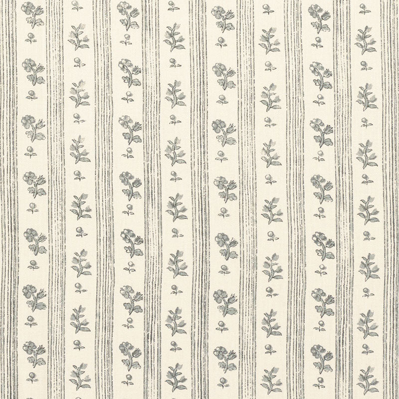 SCHUMACHER FABRIC  COUNTRY CHIC CABANON STRIPE   GRIS   - 175961