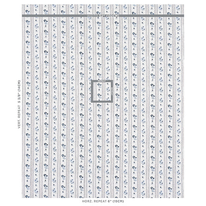 SCHUMACHER FABRIC  COUNTRY CHIC CABANON STRIPE   BLEU   - 175963