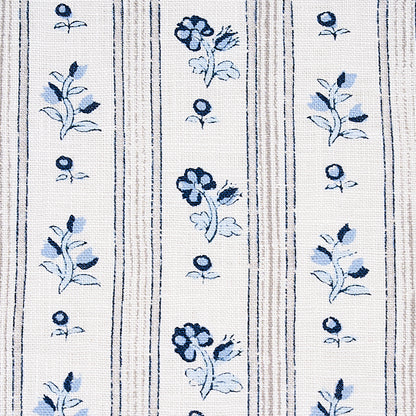 SCHUMACHER FABRIC  COUNTRY CHIC CABANON STRIPE   BLEU   - 175963