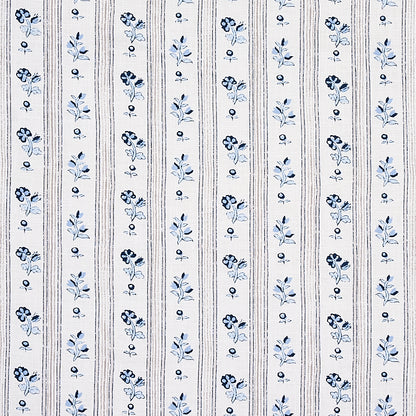 SCHUMACHER FABRIC  COUNTRY CHIC CABANON STRIPE   BLEU   - 175963