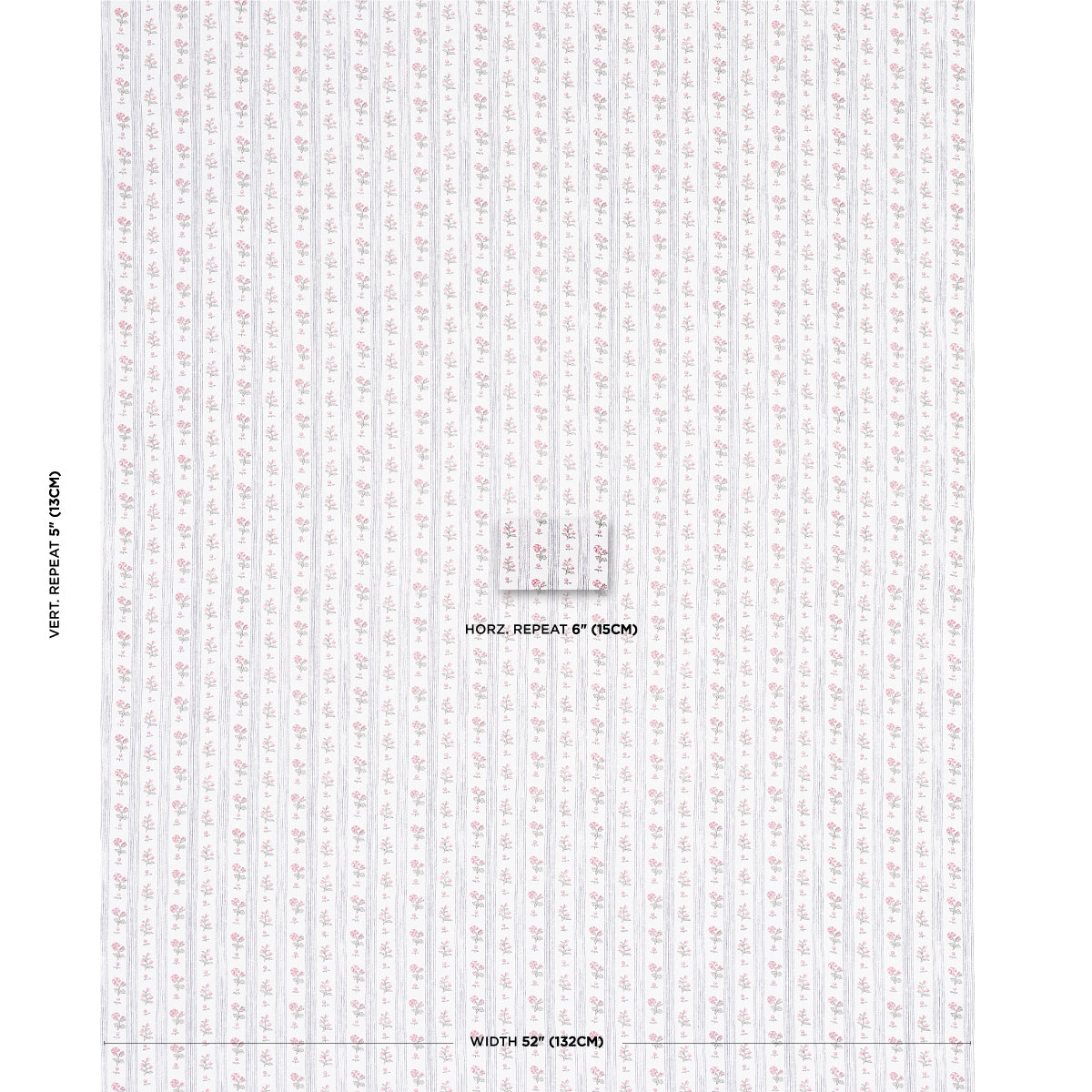 SCHUMACHER  NEW OLD-FASHIONED CABANON STRIPE PRINTS PRINTS ROSE   - 175965