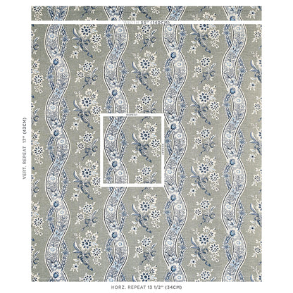 SCHUMACHER  COUNTRY CHIC LE CASTELLET PRINTS PRINTS GRIS , BLEU   - 175982