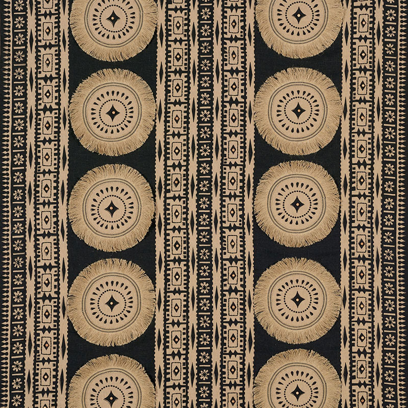 SCHUMACHER  MARY MCDONALD BORA BORA PRINT EMBELLISHED WOVEN WOVEN LAVA BLACK   - 176000